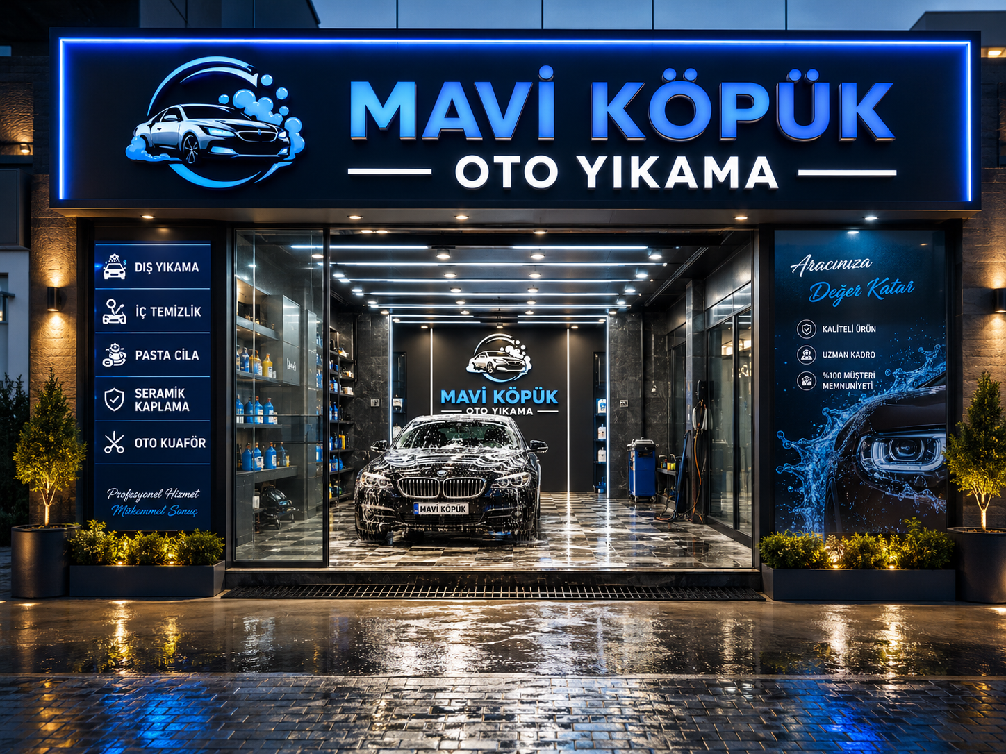 Mavi Köpük Oto Yıkama demo vitrin kapak görseli